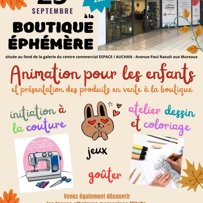 Animation pour les enfants à la Boutique Ephémère