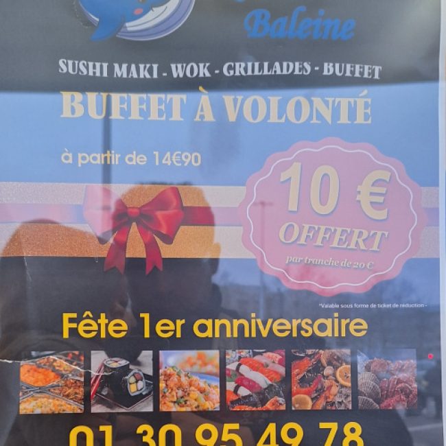 La Baleine des Mureaux fête son 1er anniversaire avec une offre