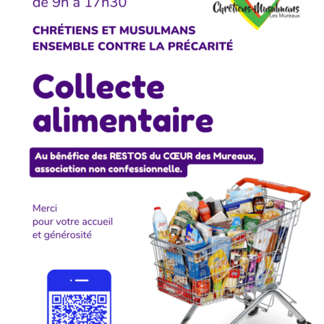Collecte alimentaire chrétiens-musulmans au bénéfice des Restos du Cœur