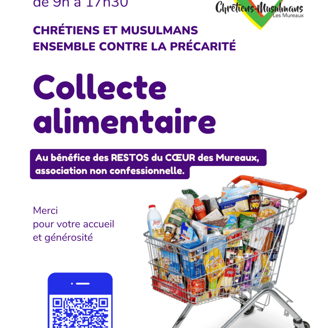 Collecte alimentaire chrétiens-musulmans au bénéfice des Restos du Cœur